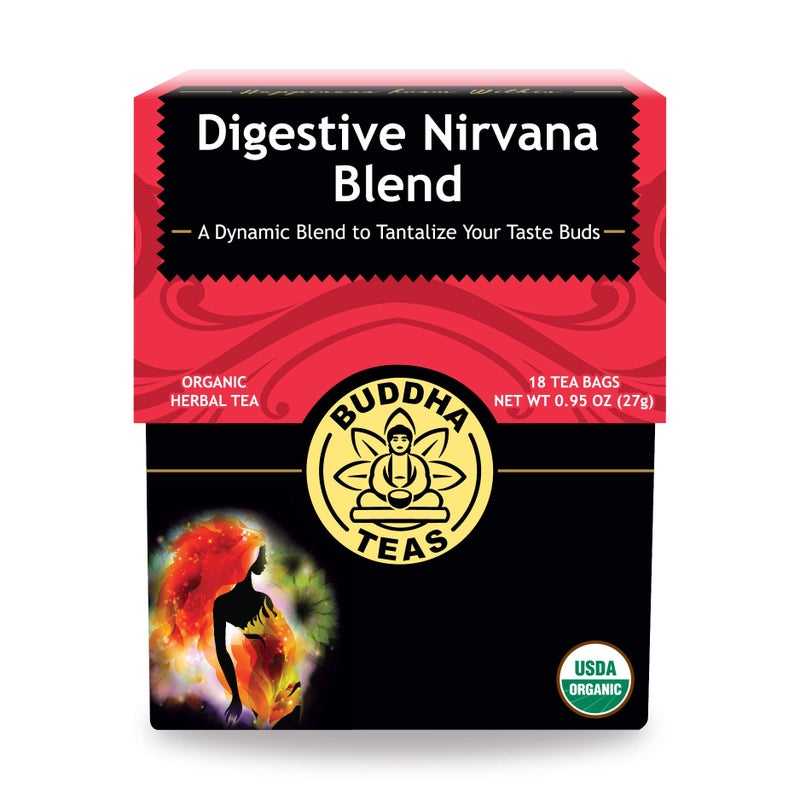 Buddha Teas - Organic Digestive Nirvana Blend - Herbal Tea - For Health & Wellbeing - With Antioxidants & Minerals - Clean Ingredients - Caffeine Free - OU Kosher & Non-GMO - 18 Tea Bags (Pack of 1) - Image 1